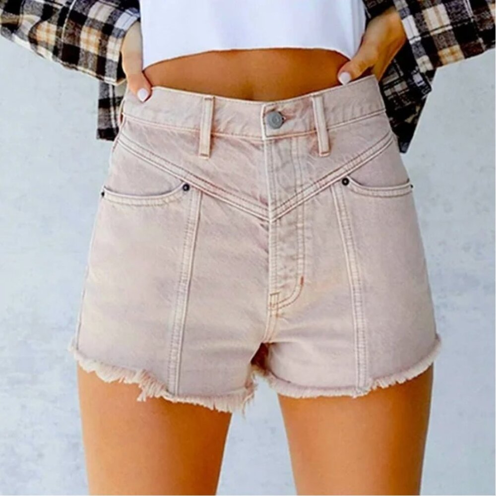 PACSUN Pink Denim Shorts High Rise Vintage Size 28 Women Casual Cutoffs Boho